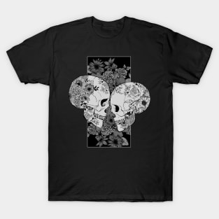 Grey scale lovers floral T-Shirt